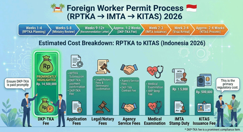 RPTKA foreign worker compliance cost breakdown Indonesia 2026